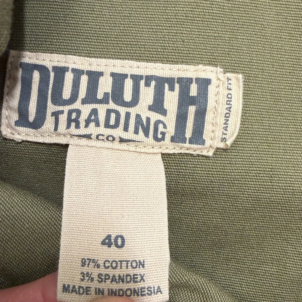 Duluth Trading Co Flex Fire Hose Cargo Shorts Mens 40 Standard Fit Green Utility